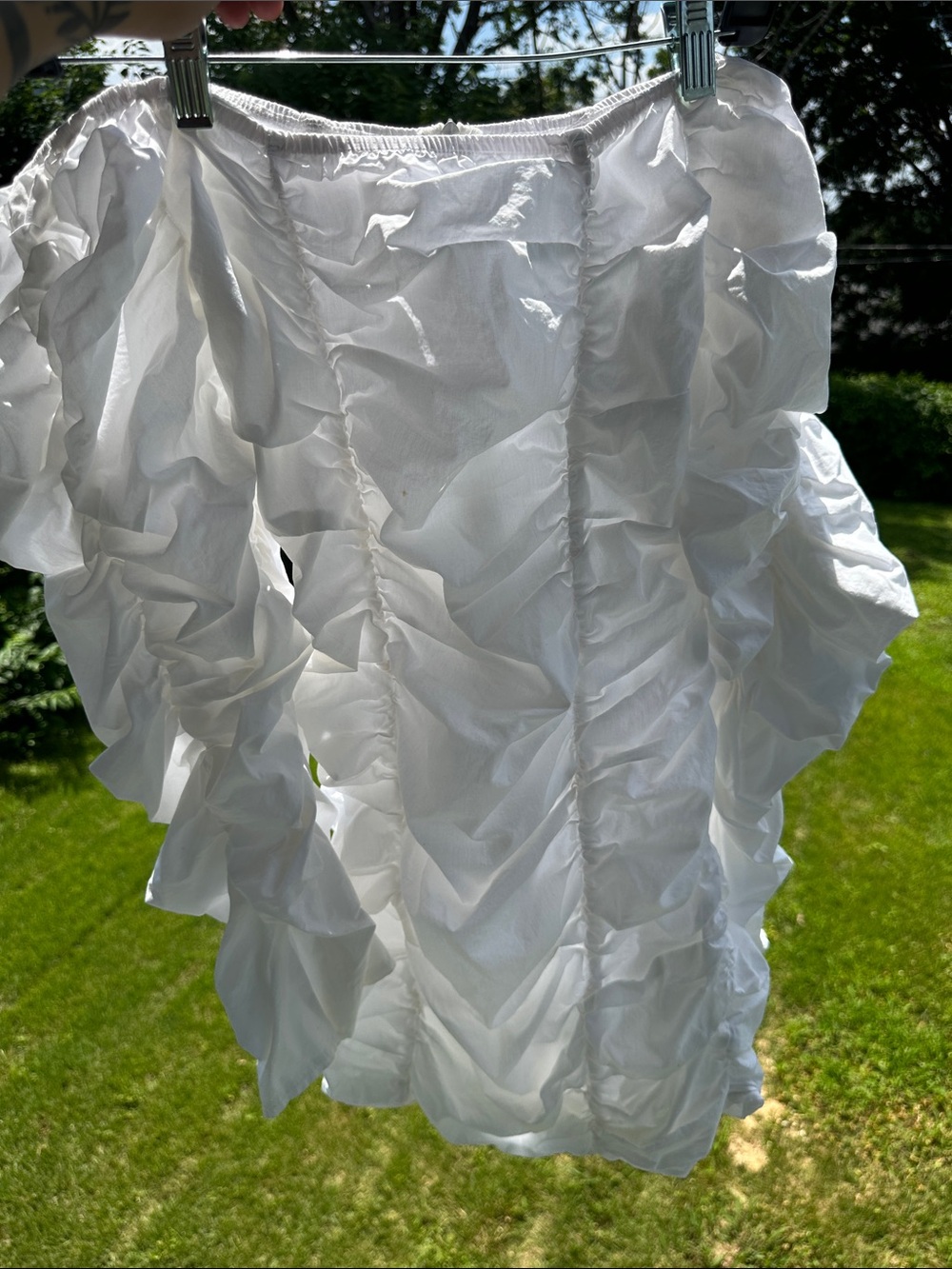 White Ruffled Tiered Skirt